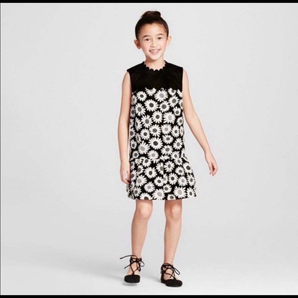 Victoria Beckham Daisy Drop Waist Trim Dress Sz L